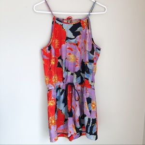 Loft Sleeveless Multicolor Floral Romper